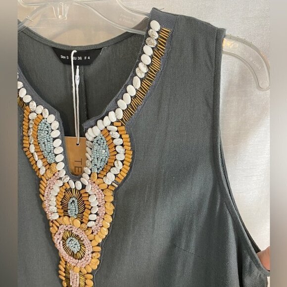 NWT Tendency Sage Green Tapestry Maxi  Dress Ladies SM - Picture 6 of 13